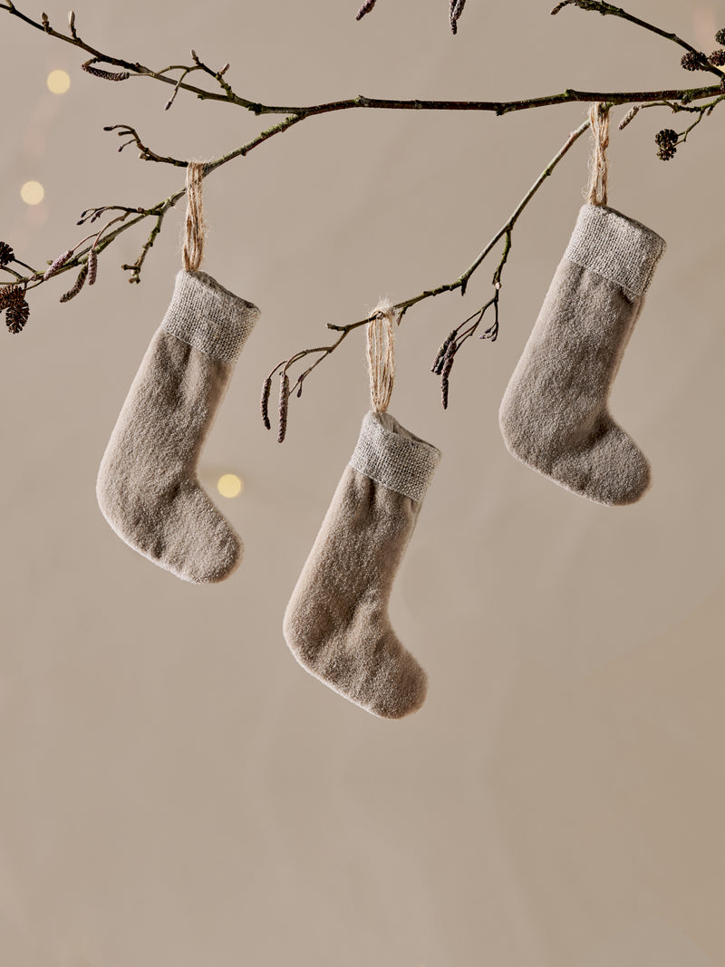 Cotton Velvet Mini Stocking S/3