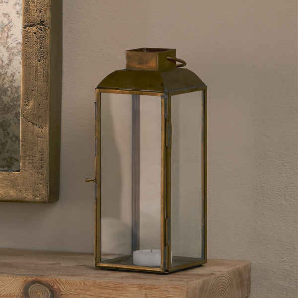 Yarah Maro Brass Lantern Brass Tall Gold Outdoor & Indoor Lantern