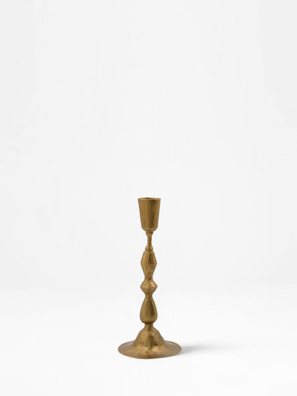 Gold rustic candlestick with character