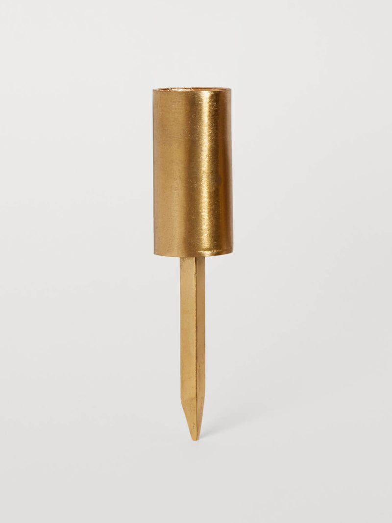 Candle spikes in gold finish.