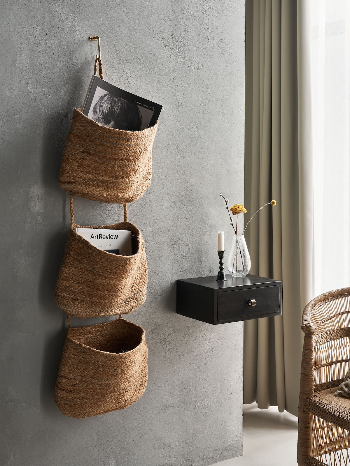 Storage Crocks Grassmere Ramla Storage Basket Tiered Hemp | Handle, Large, Hanging ...