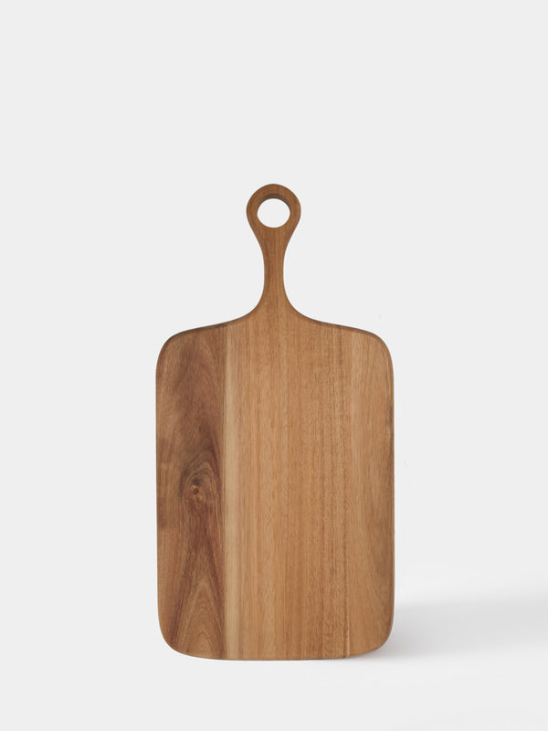 Rectangle Acacia Oak Chopping Board White Bsckground