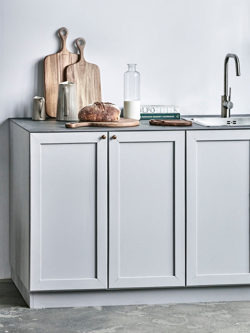 Rectangle Acacia Oak Chopping Board Eya in a light coloured kitchen angle.