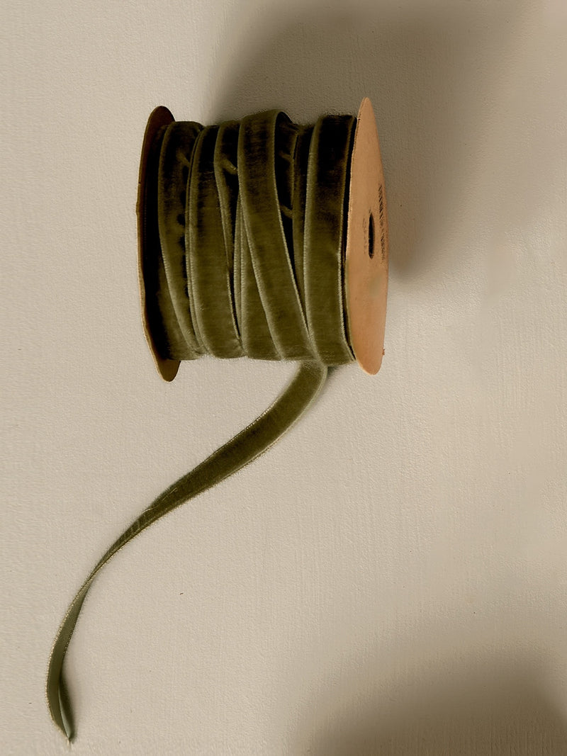 Moss Green Velvet Ribbon