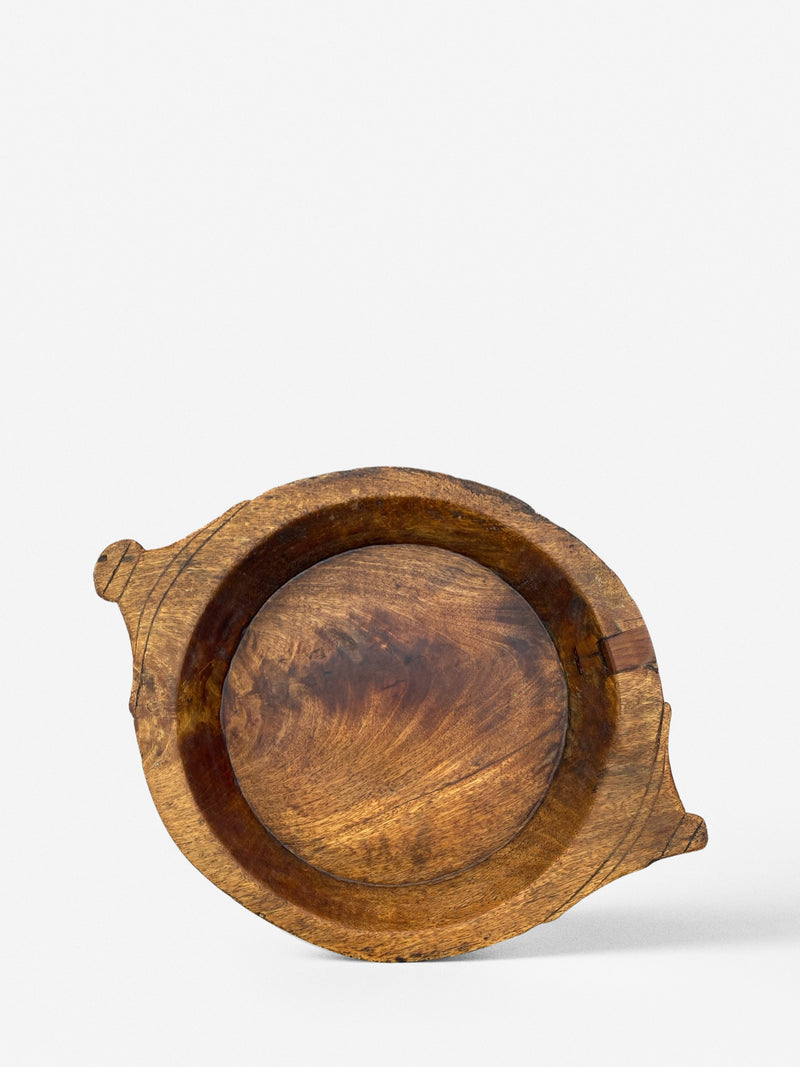 Wooden rustic tray bowl on a white background by THATCH Living