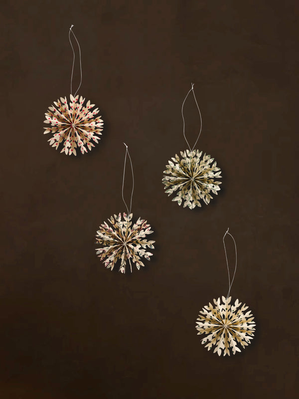 Patterned Paper Snowflake Small S/4 - 10cm