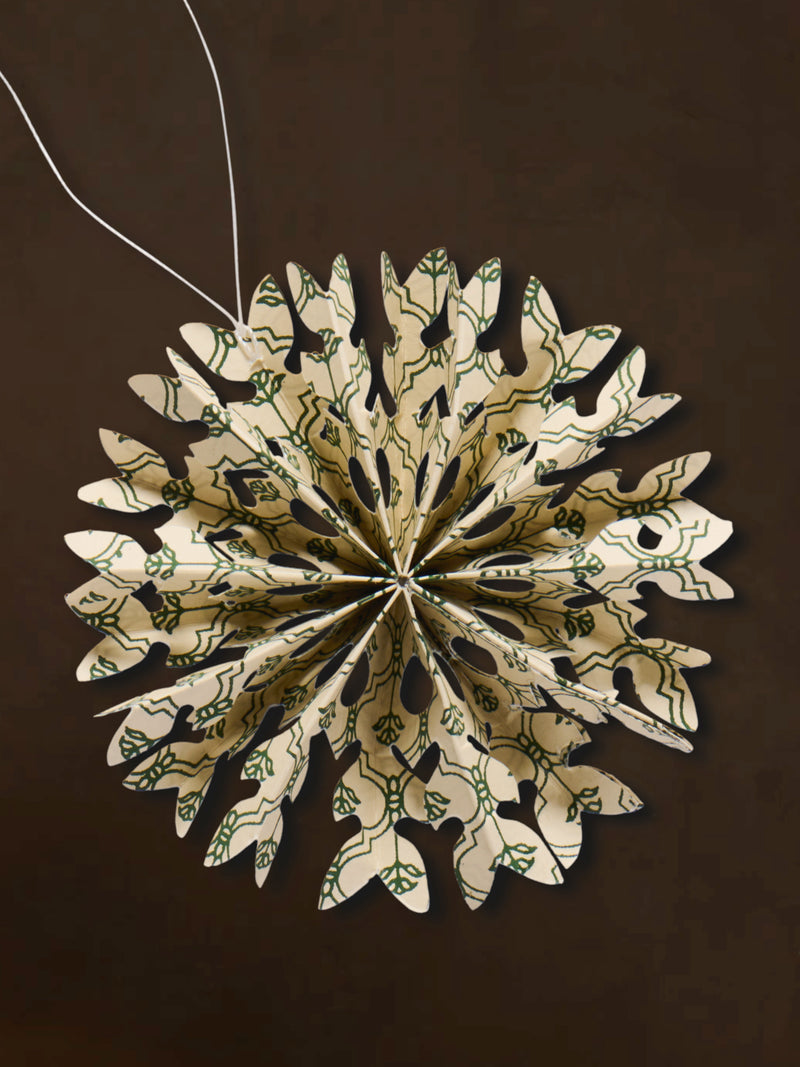 Patterned Paper Snowflake Small S/4 - 10cm