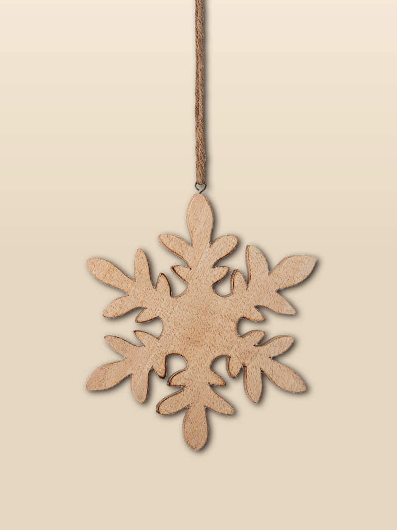 Large Mango Wood Snowflake