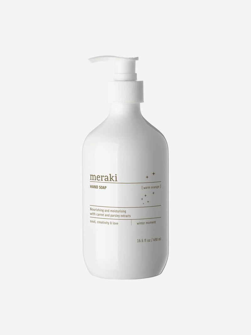 white bottle of organic hand soap 500 ml meraki