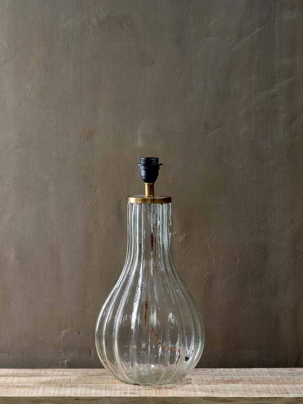 Belmont Tall Ribbed Glass Lamp Base
