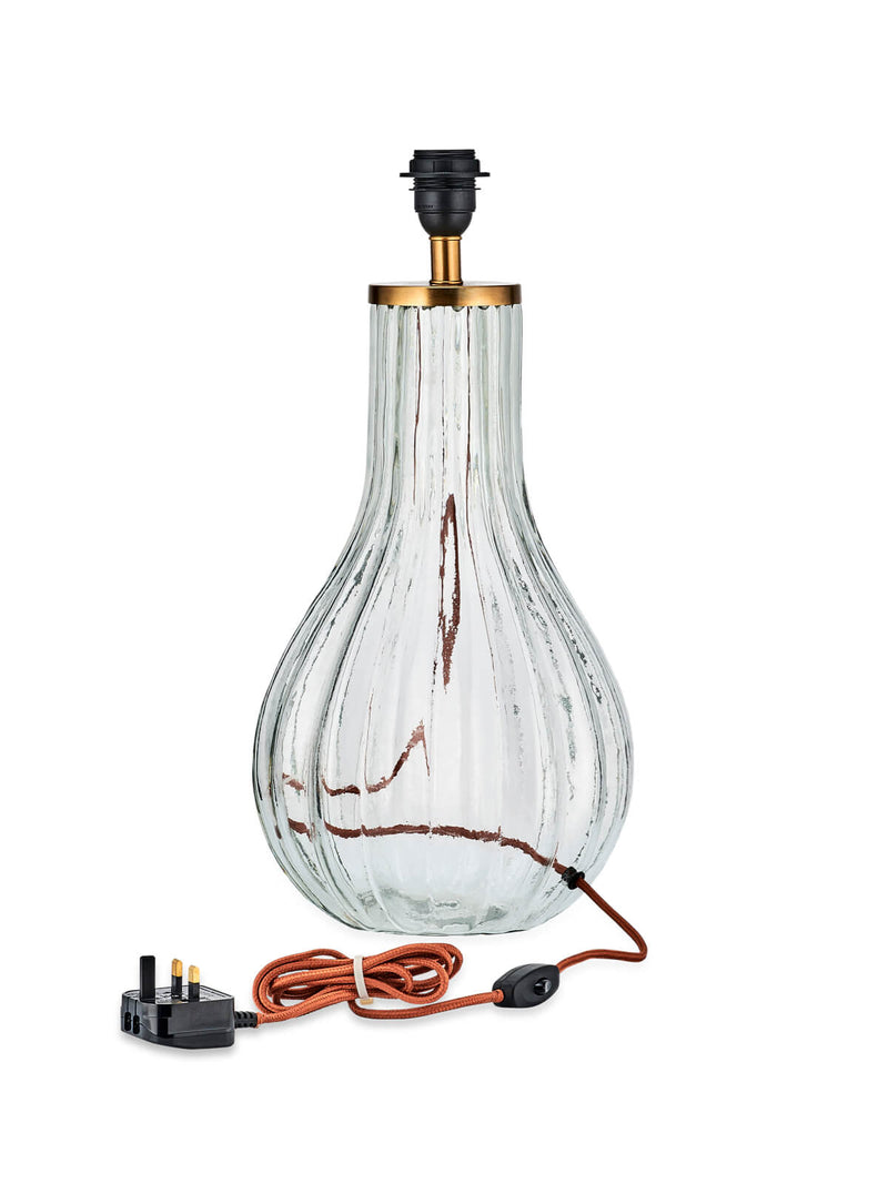 Belmont Tall Ribbed Glass Lamp Base