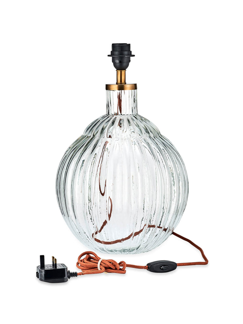 NEW: Belmont Varanisi Wide Ribbed Glass Lamp Base | Sustainable ...