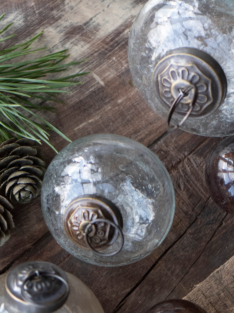 Clear Glass Pebble Bauble