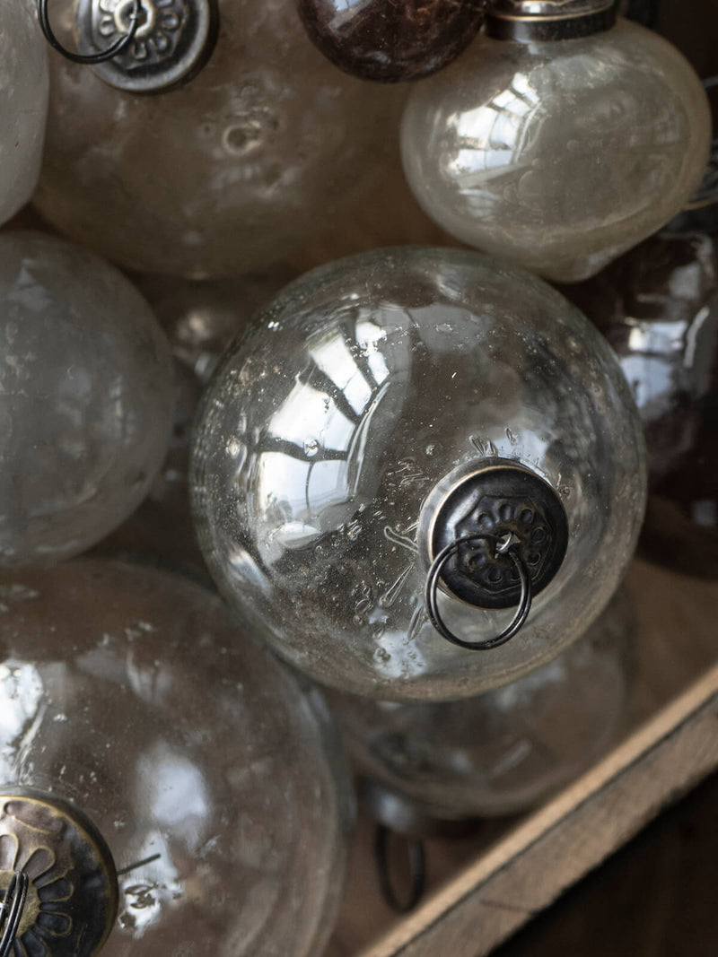 Clear Glass Pebble Bauble