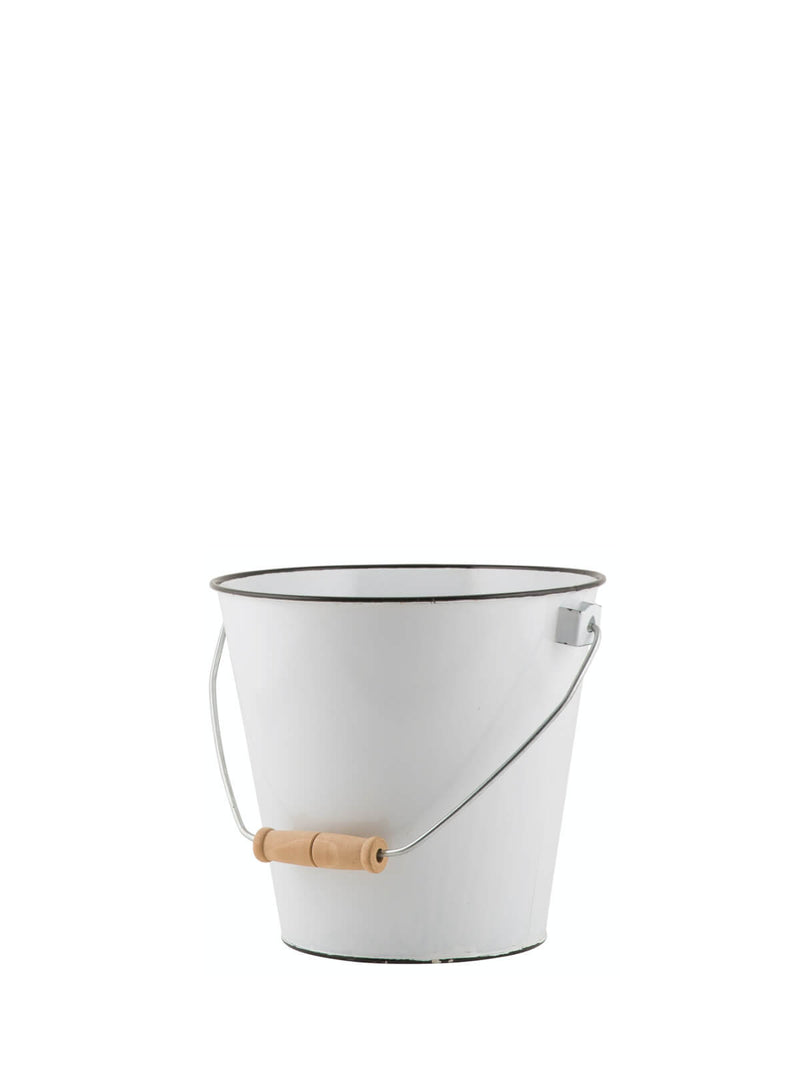 Emie White Enamel Bucket