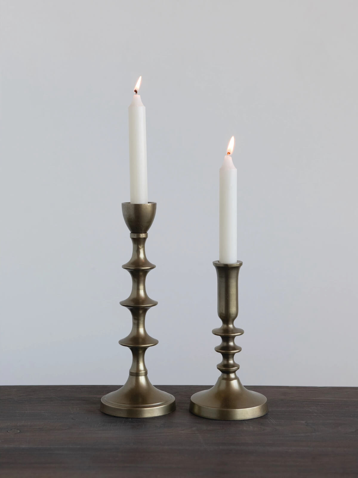 Frances Elisa Brass Candlestick Set Aluminum | Brass Candle Holder Set ...