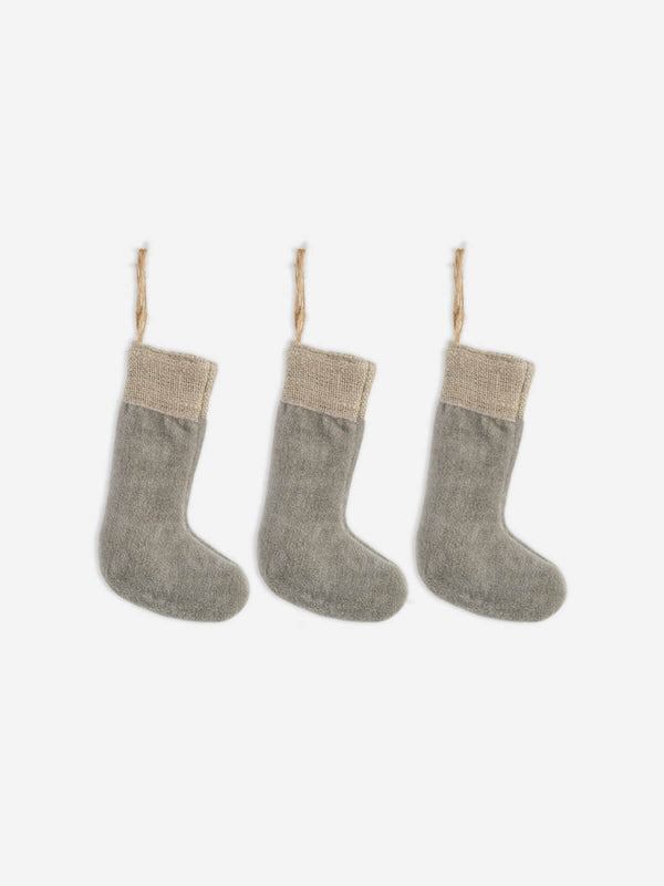 Cotton Velvet Mini Stocking S/3