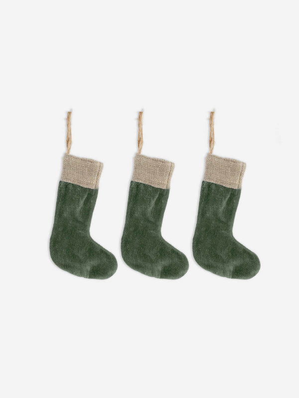 Cotton Velvet Mini Stocking S/3