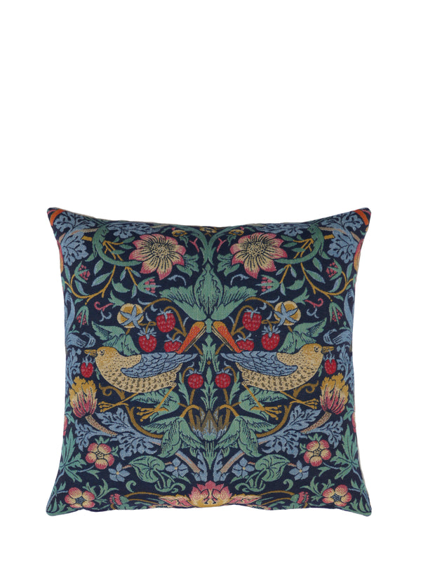 William Morris Strawberry Thief Blue Birds Tapestry Cushion