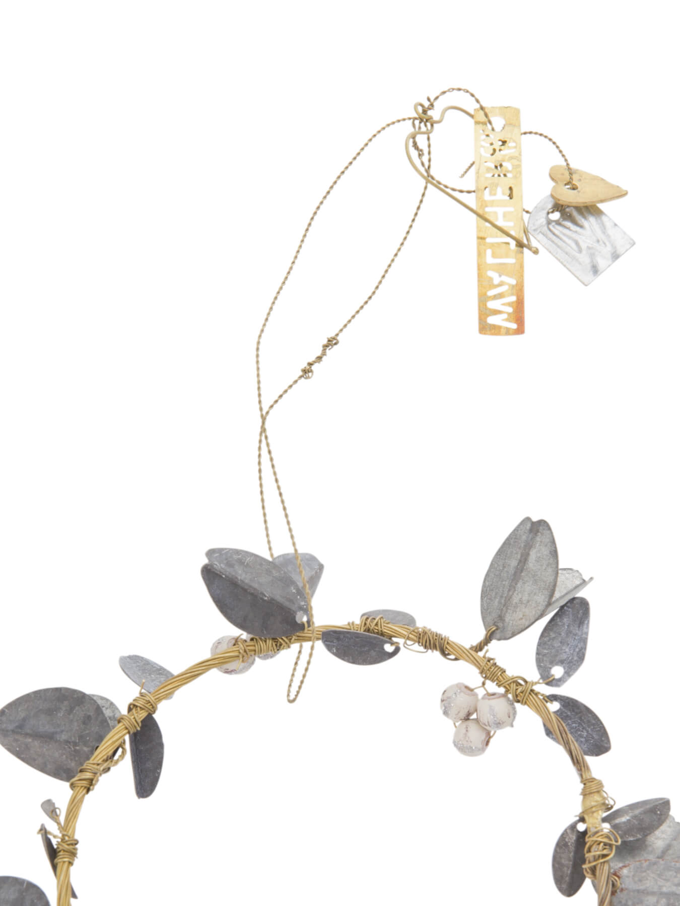 Walther&co zinc leaf wreath ornament main image 1